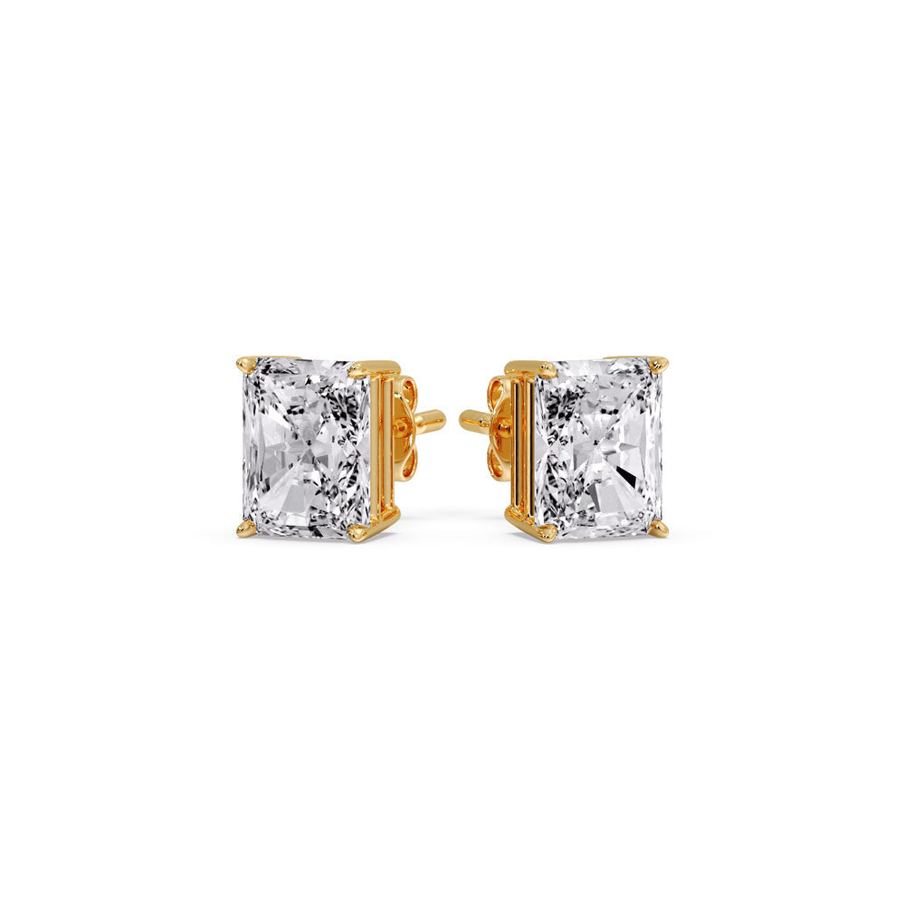 Radiant Diamond Basket Stud Earring Fascinating Diamonds