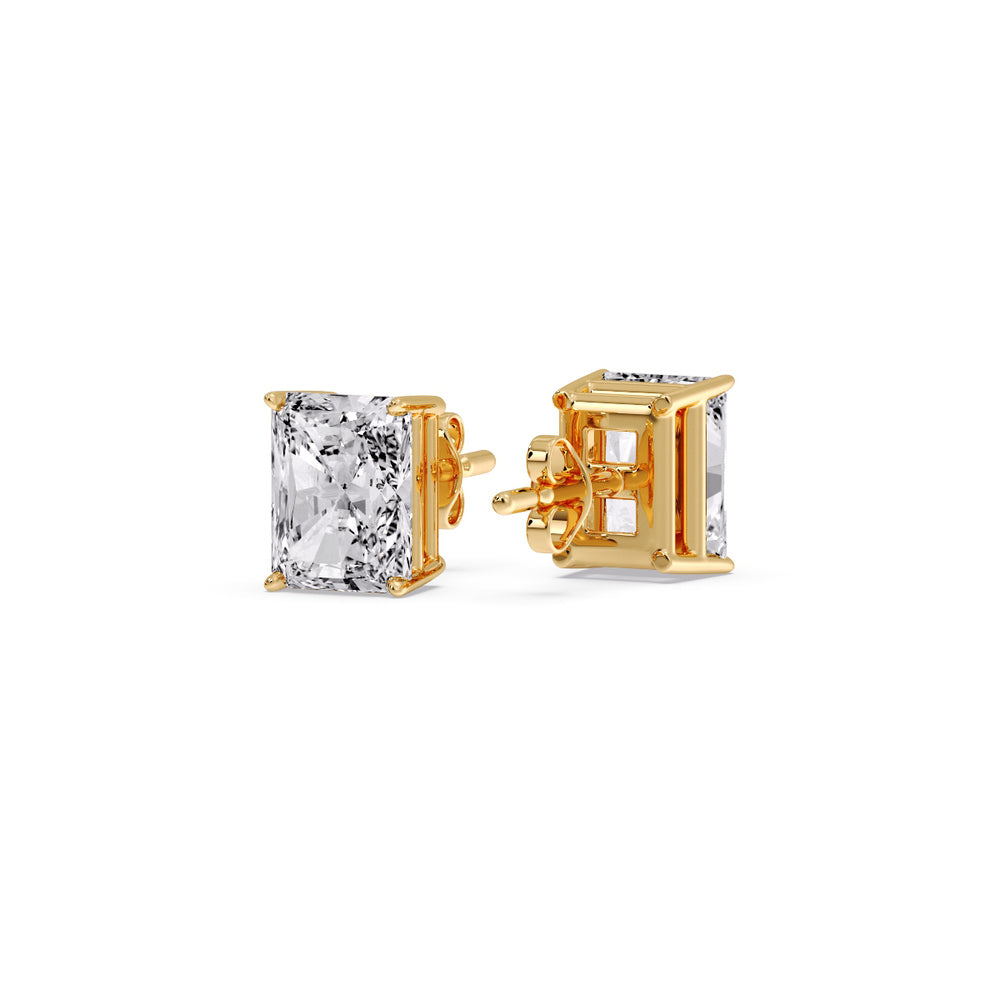 Radiant Diamond Basket Stud Earring Fascinating Diamonds