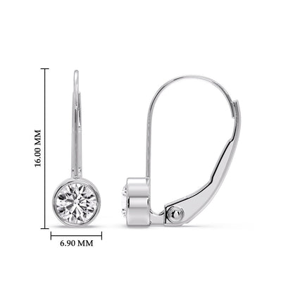 Lever Back Bezel Set Round Diamond Earrings Fascinating Diamonds
