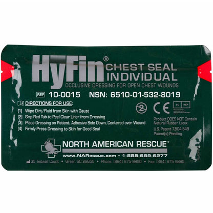 HyFin Chest Seal, 6" x 6" quakekits.com