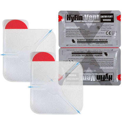 Hyfin Vent Chest Seal, 6" x 6", Twin Pack quakekits.com