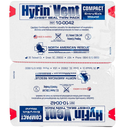 Hyfin Vent Compact Chest Seal Twin Pack, 10-0042, North American Rescue quakekits.com