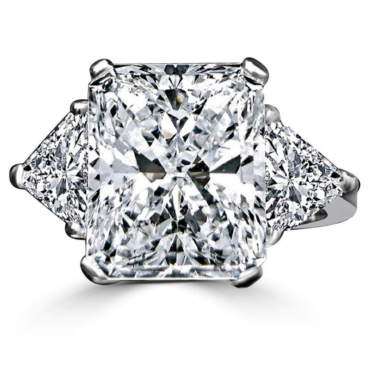10CT Diamond Veneer Cubic Zirconia Three Stone 14K Gold Ring. 635R71337K-10CT