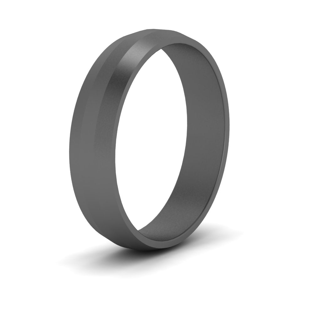 Wedding Band Beveled Edge Matte Fascinating Diamonds