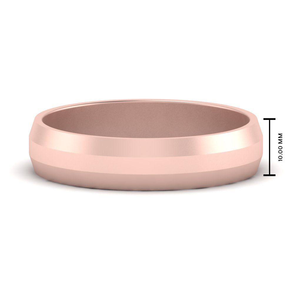 Wedding Band Beveled Edge Matte Fascinating Diamonds