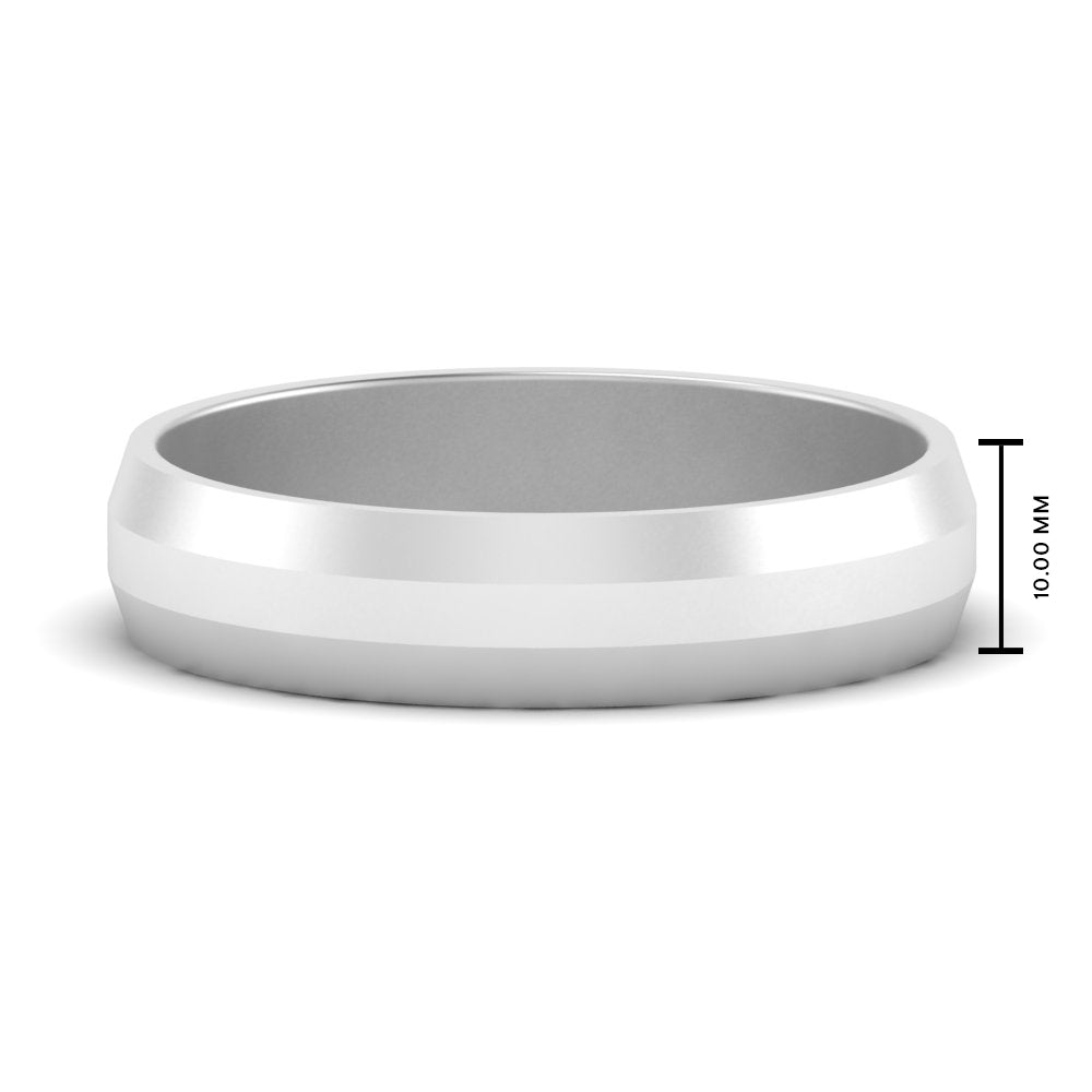 Wedding Band Beveled Edge Matte Fascinating Diamonds