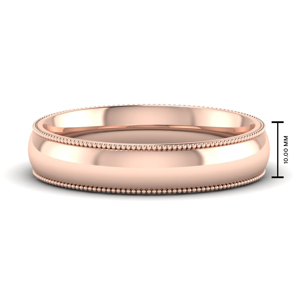 Comfort Fit Wedding Band Milgrain Edge Fascinating Diamonds