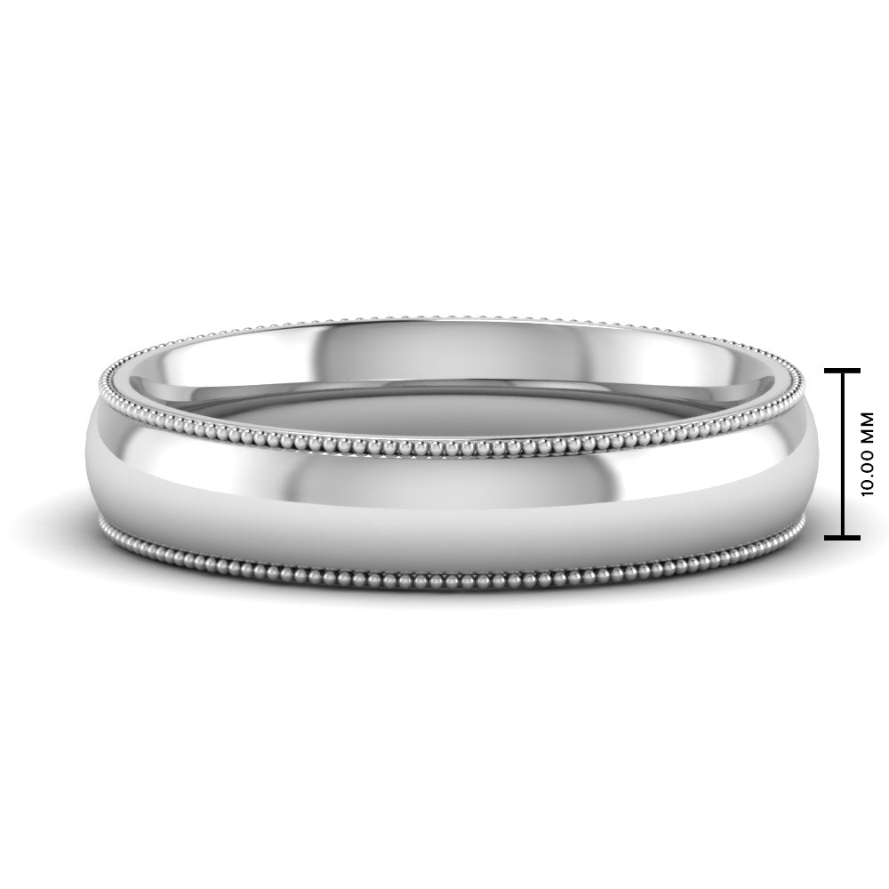 Comfort Fit Wedding Band Milgrain Edge Fascinating Diamonds