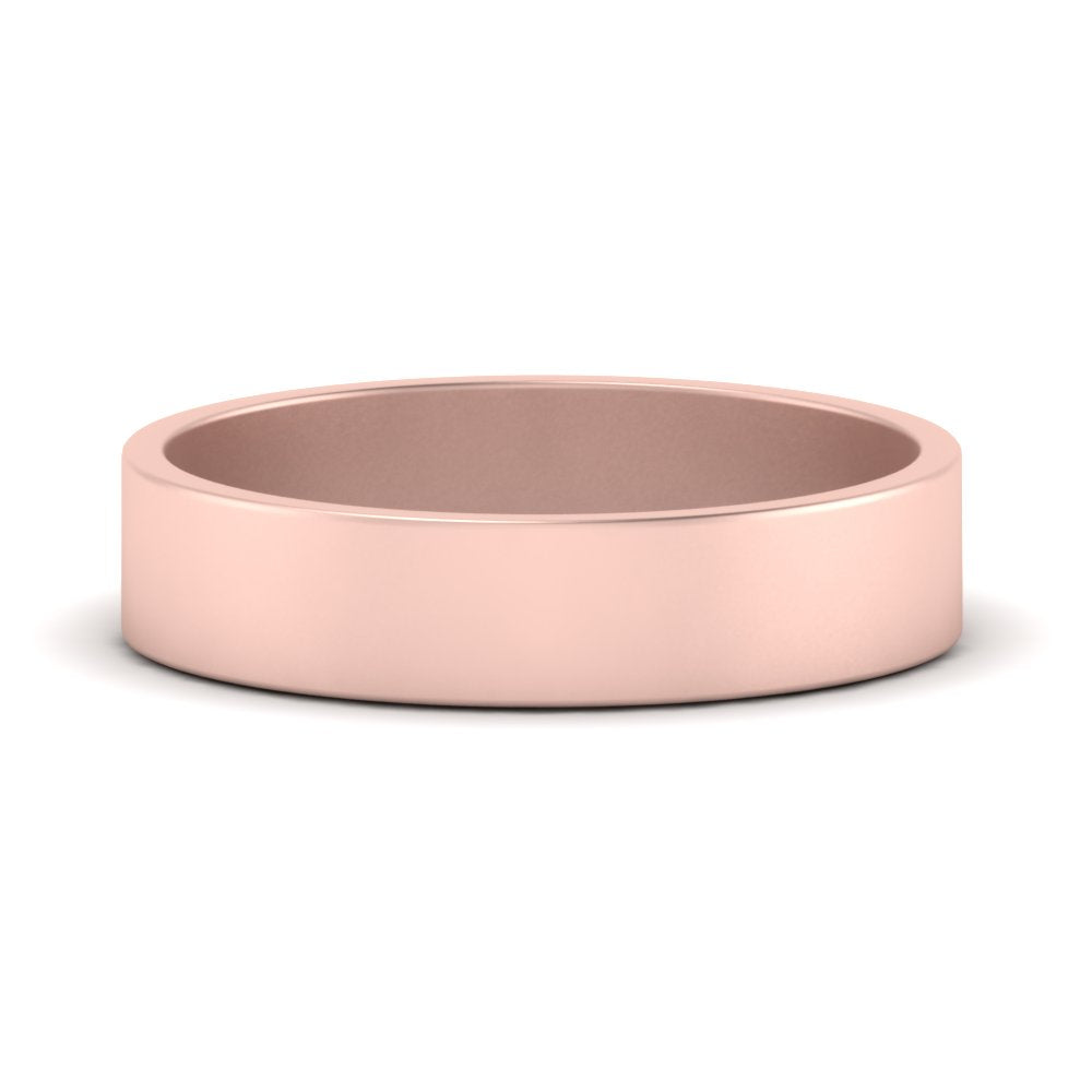 5 mm Flat Gold Wedding Band Fascinating Diamonds