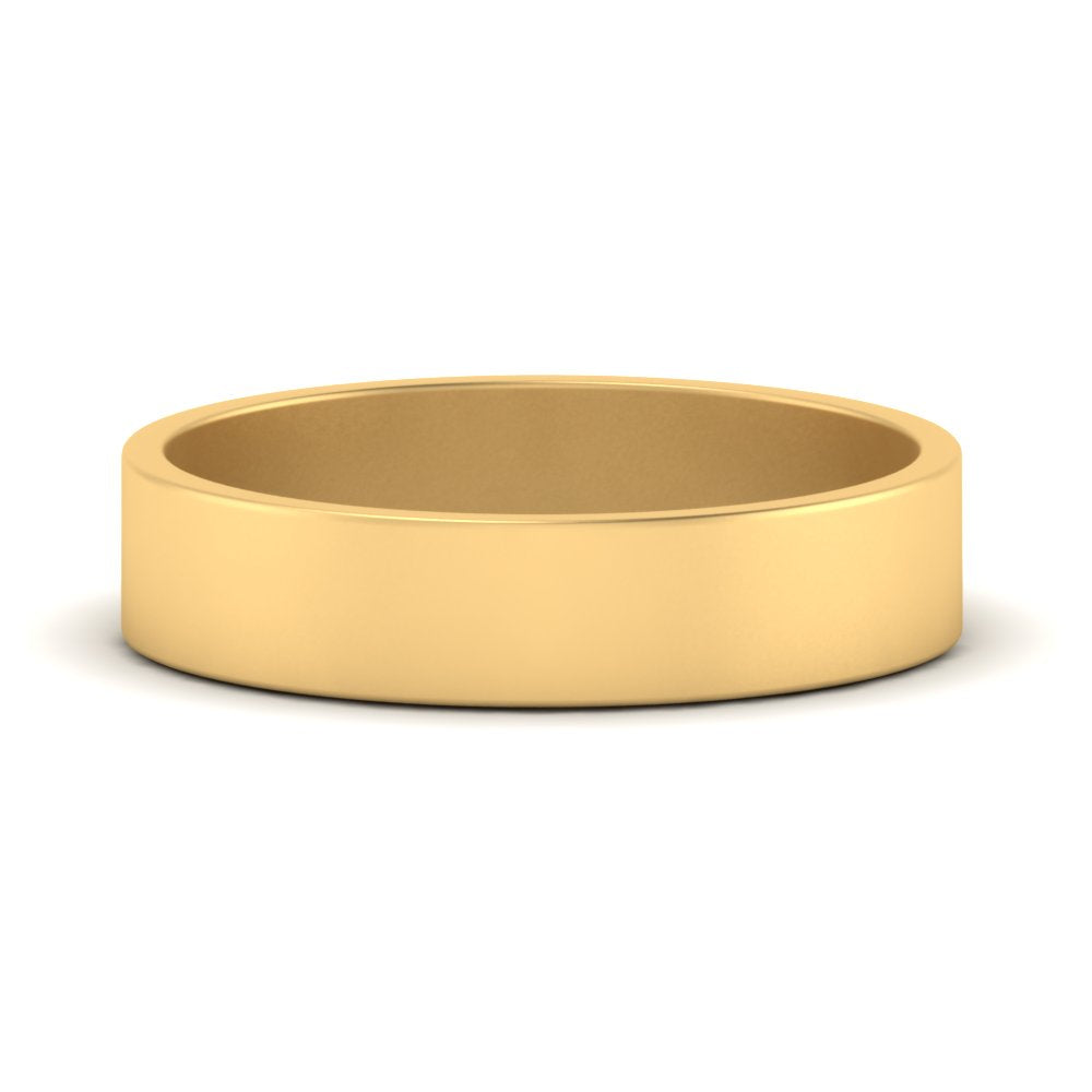 5 mm Flat Gold Wedding Band Fascinating Diamonds