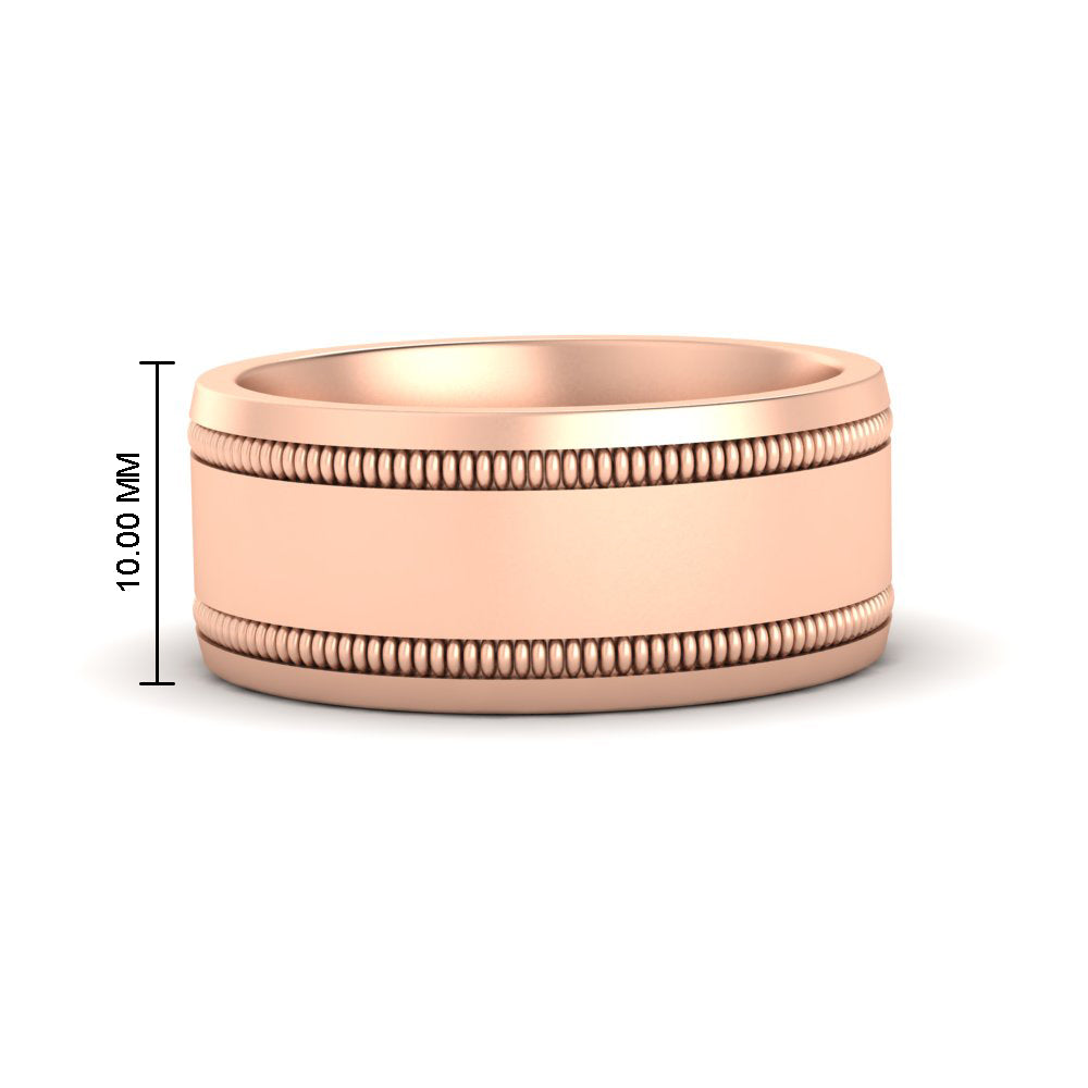 Mens Band Double Milgrain Fascinating Diamonds