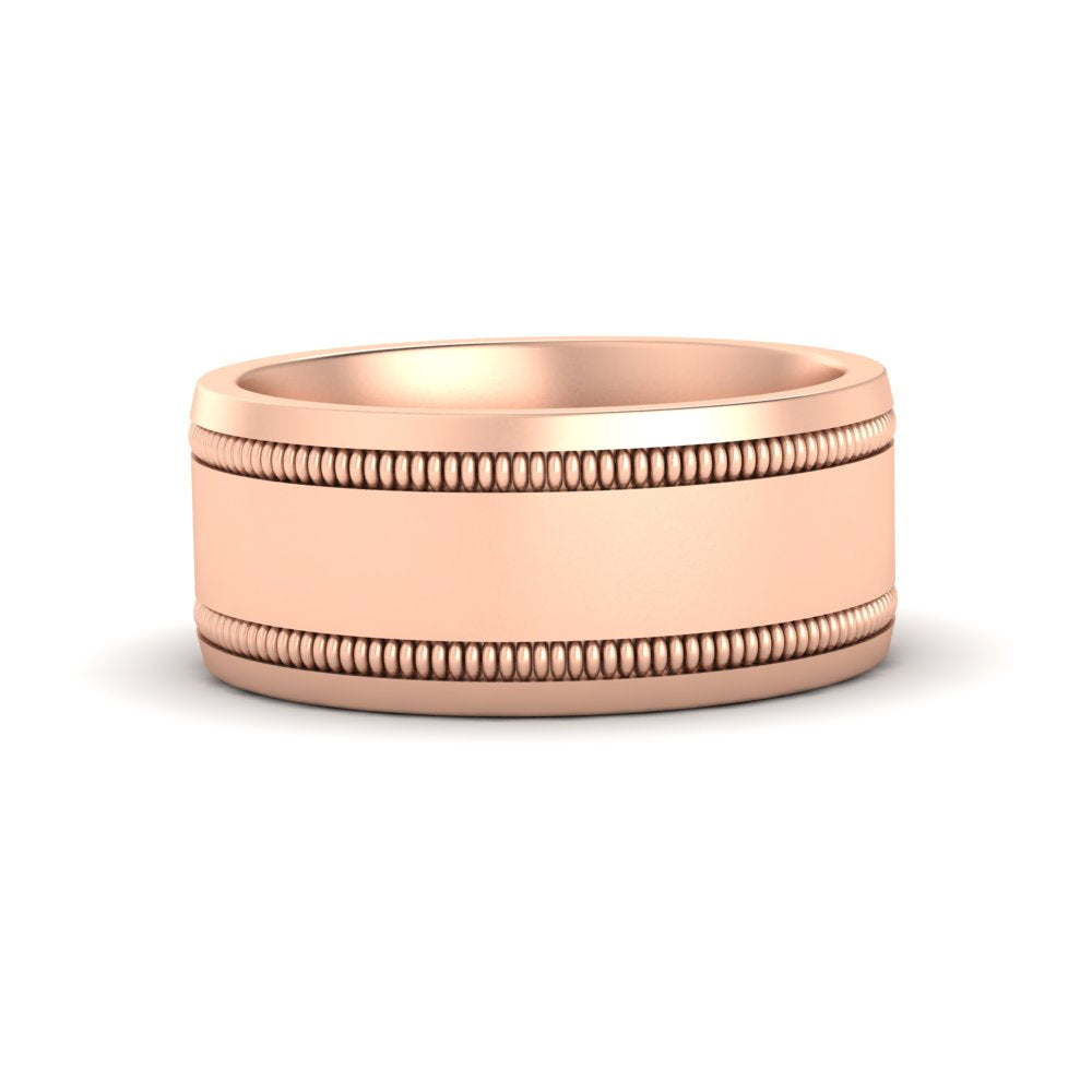 Mens Band Double Milgrain Fascinating Diamonds