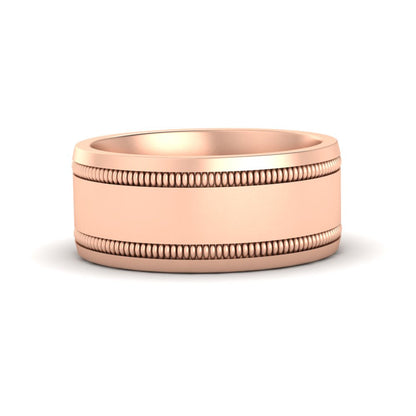 Mens Band Double Milgrain Fascinating Diamonds