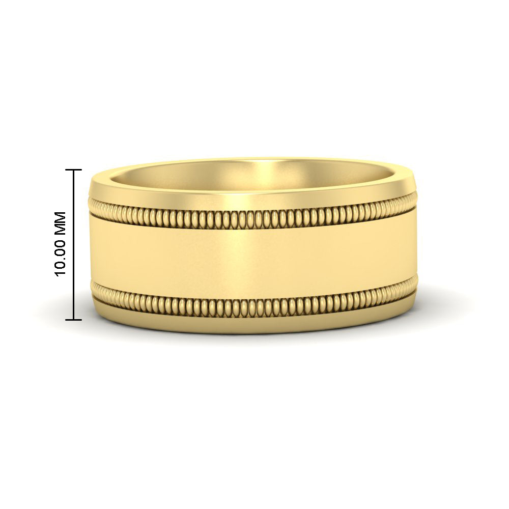 Mens Band Double Milgrain Fascinating Diamonds