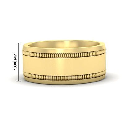 Mens Band Double Milgrain Fascinating Diamonds