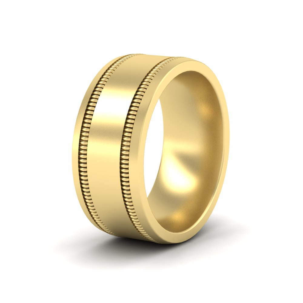 Mens Band Double Milgrain Fascinating Diamonds