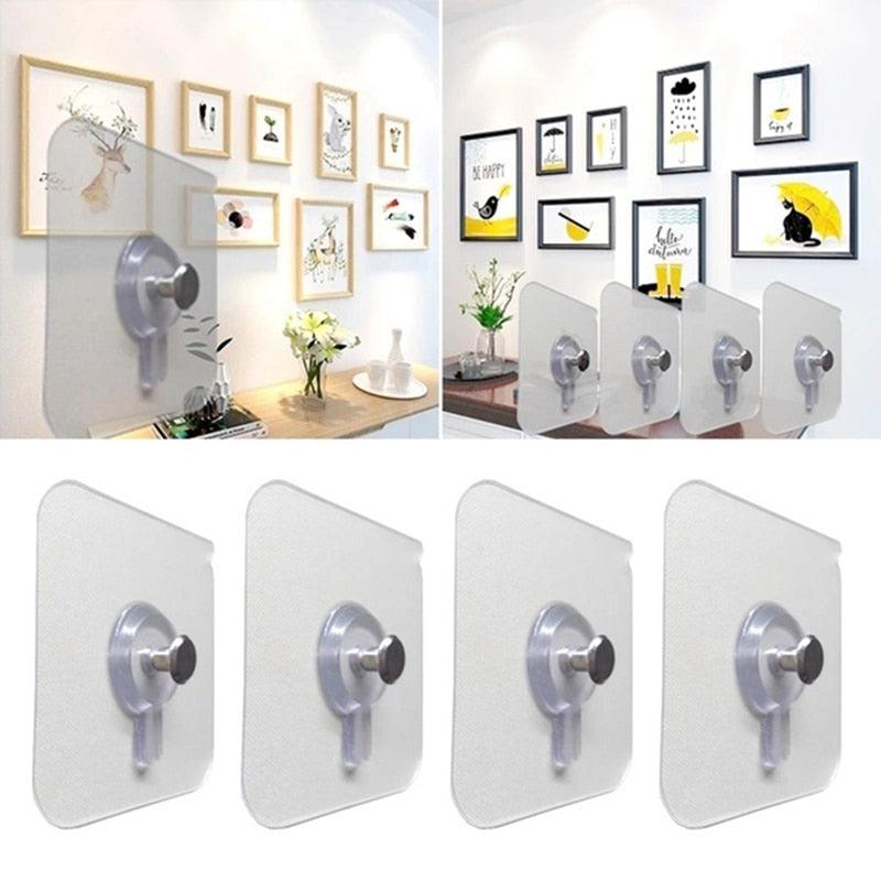 10 Pcs Punch-Free Non-Marking Strong Adhesive Screw Stickers Wall Picture Hook Invisible Traceless Hardware Drywall Hooks Towel Hook Self Adhesive Key Holder Wall Hook Clothes Coat Robe Hooks Cabinet Closet Door Hanger Stevvex