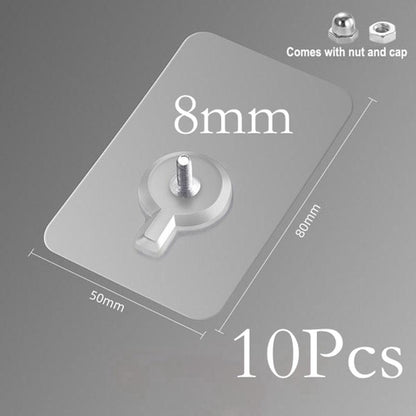 10 Pcs Punch-Free Non-Marking Strong Adhesive Screw Stickers Wall Picture Hook Invisible Traceless Hardware Drywall Hooks Towel Hook Self Adhesive Key Holder Wall Hook Clothes Coat Robe Hooks Cabinet Closet Door Hanger Stevvex