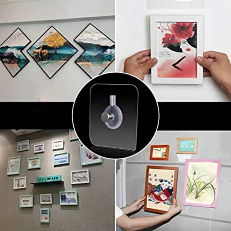 10 Pcs Punch-Free Non-Marking Strong Adhesive Screw Stickers Wall Picture Hook Invisible Traceless Hardware Drywall Hooks Towel Hook Self Adhesive Key Holder Wall Hook Clothes Coat Robe Hooks Cabinet Closet Door Hanger Stevvex