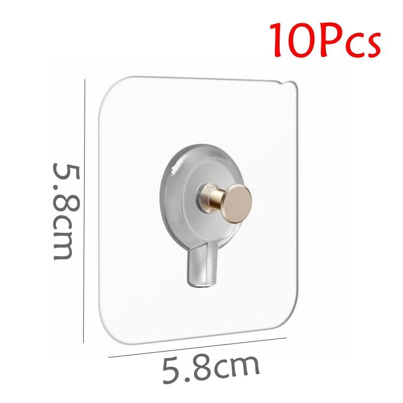 10 Pcs Punch-Free Non-Marking Strong Adhesive Screw Stickers Wall Picture Hook Invisible Traceless Hardware Drywall Hooks Towel Hook Self Adhesive Key Holder Wall Hook Clothes Coat Robe Hooks Cabinet Closet Door Hanger Stevvex