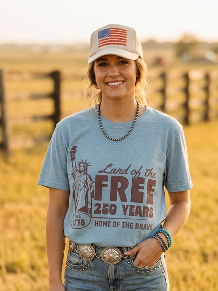 Land of the Free 250 Years Graphic Tee Wild Junkie