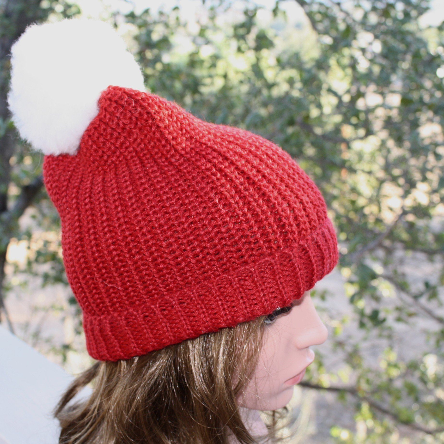 100% Alpaca Pom-Pom Channel Beanie Hat Purely Alpaca