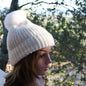 100% Alpaca Pom-Pom Channel Beanie Hat Purely Alpaca