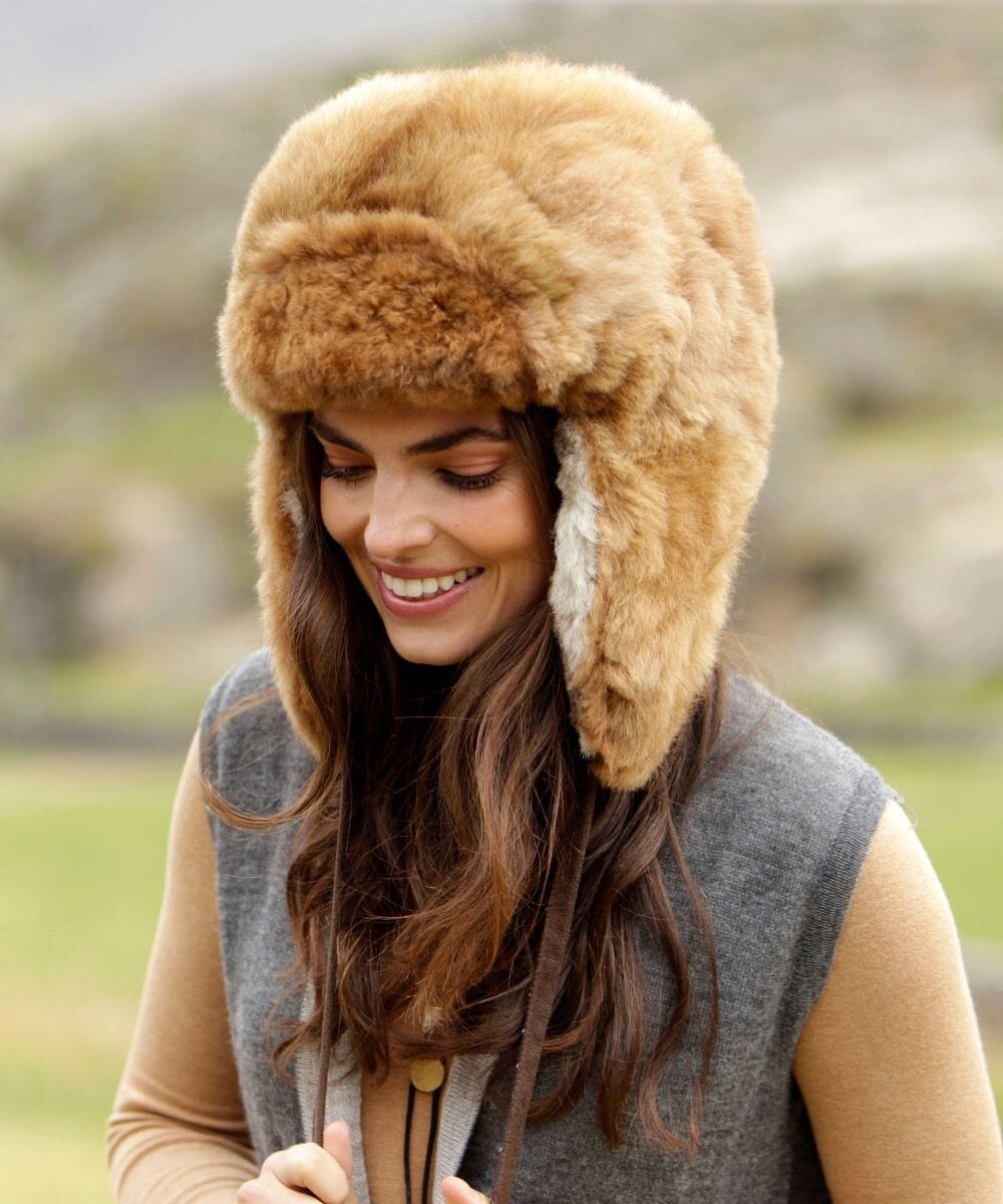 100% Baby Alpaca  RCMP Fur Hat With Earflaps Chullo Purely Alpaca
