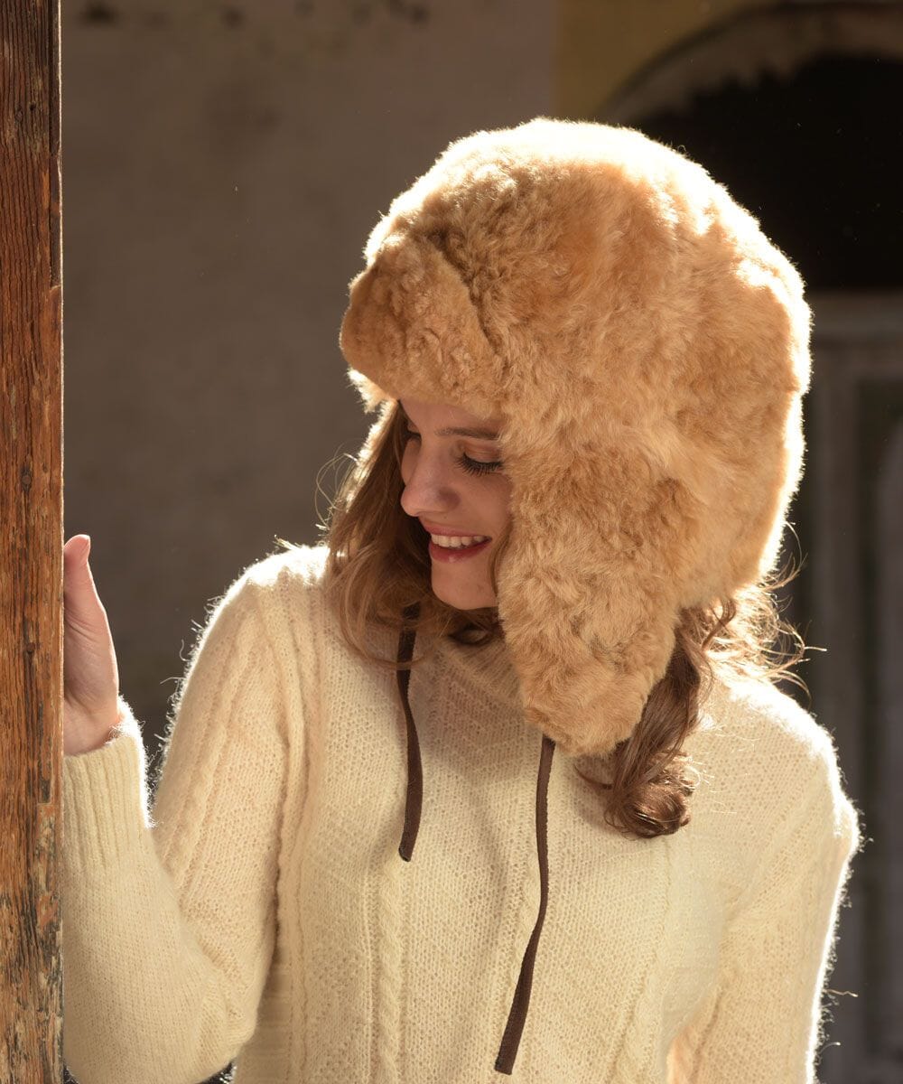 100% Baby Alpaca  RCMP Fur Hat With Earflaps Chullo Purely Alpaca