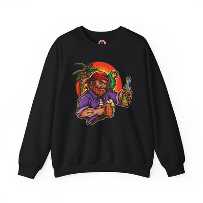 Sunset Pirate Beer Crewneck Sweatshirt The Devil's Pickle