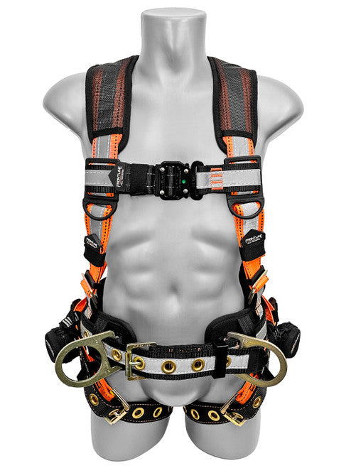 Frontline 100RCTB Combat Reflective Construction Full Body Harness with Tongue Buckle Legs and Trauma Straps 3X/4X VM Hardware