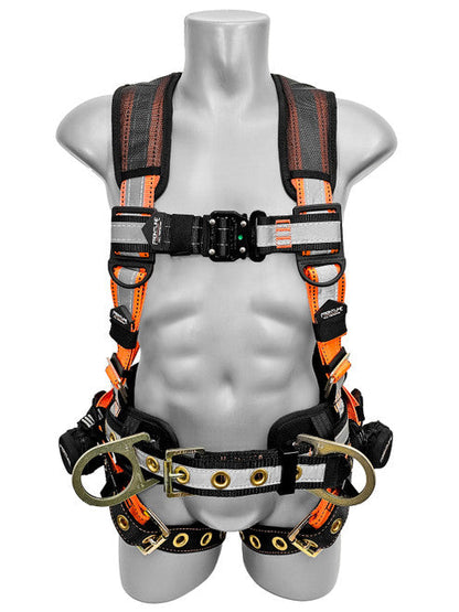 Frontline 100RCTB Combat Reflective Construction Full Body Harness with Tongue Buckle Legs and Trauma Straps 3X/4X VM Hardware