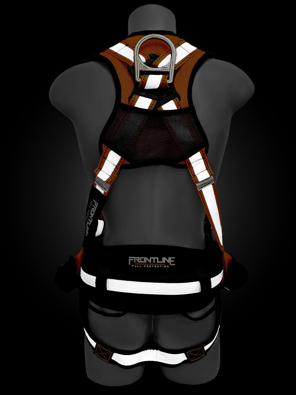 Frontline 100RCTB Combat Reflective Construction Full Body Harness with Tongue Buckle Legs and Trauma Straps XL/2X VM Hardware