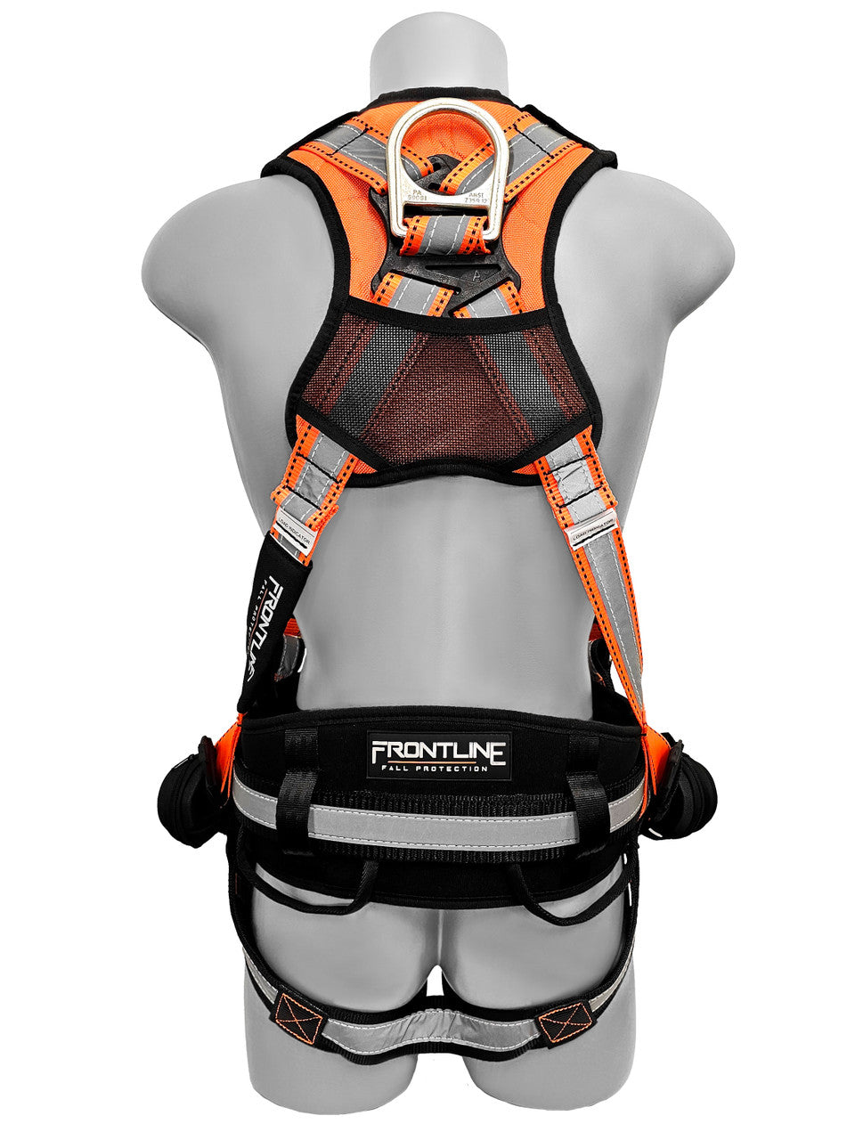 Frontline 100RCTB Combat Reflective Construction Full Body Harness with Tongue Buckle Legs and Trauma Straps M/L VM Hardware
