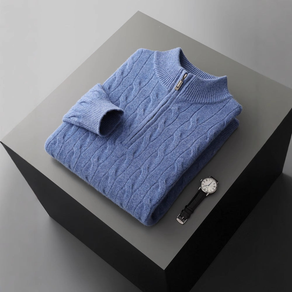 Jacquard Double-strand Thickened Long-sleeved Sweater Grayceful LLC