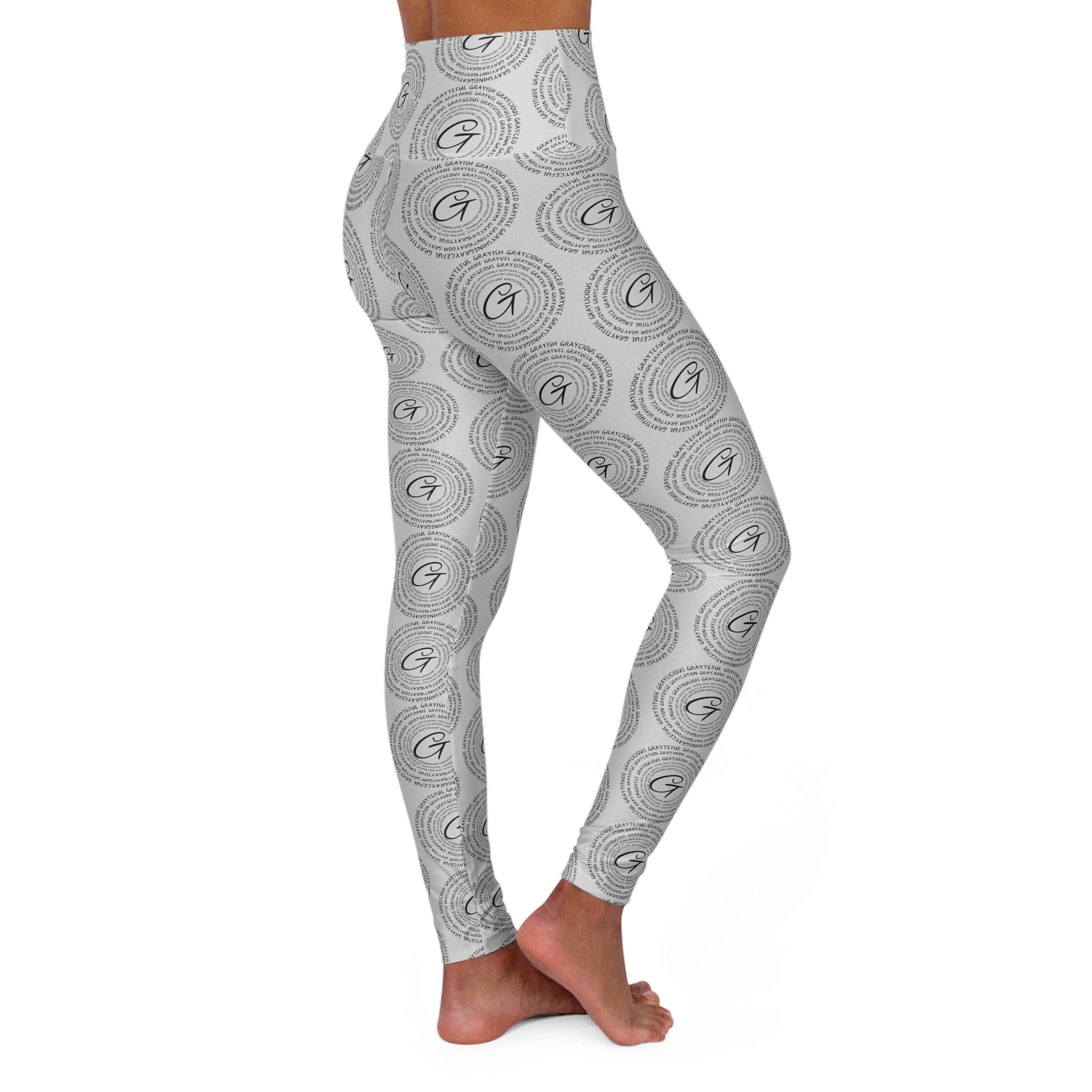 High Waisted Yoga Leggings (AOP) Grayceful LLC