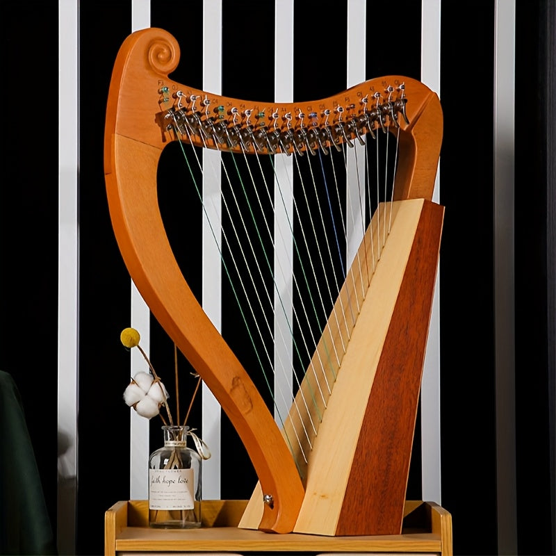 19 String 15 String Lyre Harp Mahogany Solid Wooden High Quality Portable Musical Instrument Stringed Instrument with Tuning Wrench Eid Al-Adha Mubarak NovaCart