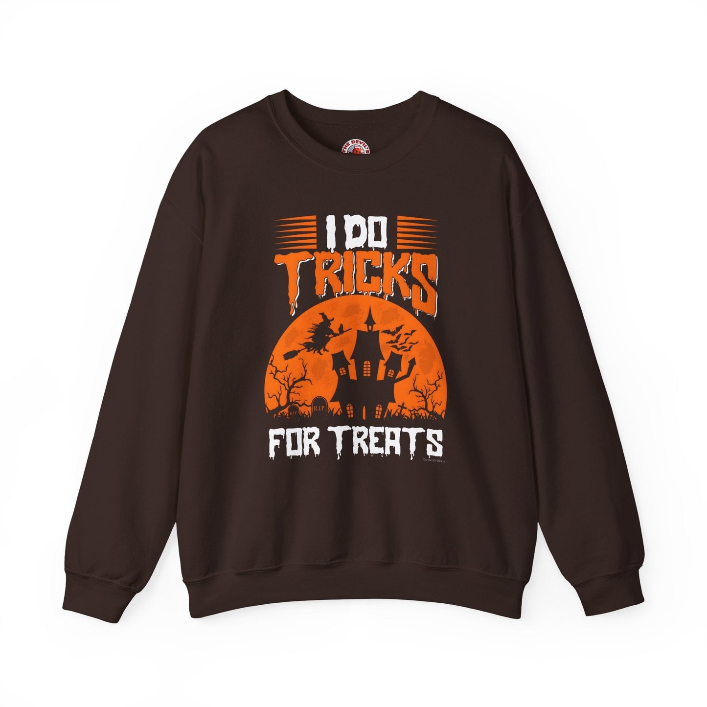 I Do Tricks For Treats Crewneck Sweatshirt The Devil's Pickle