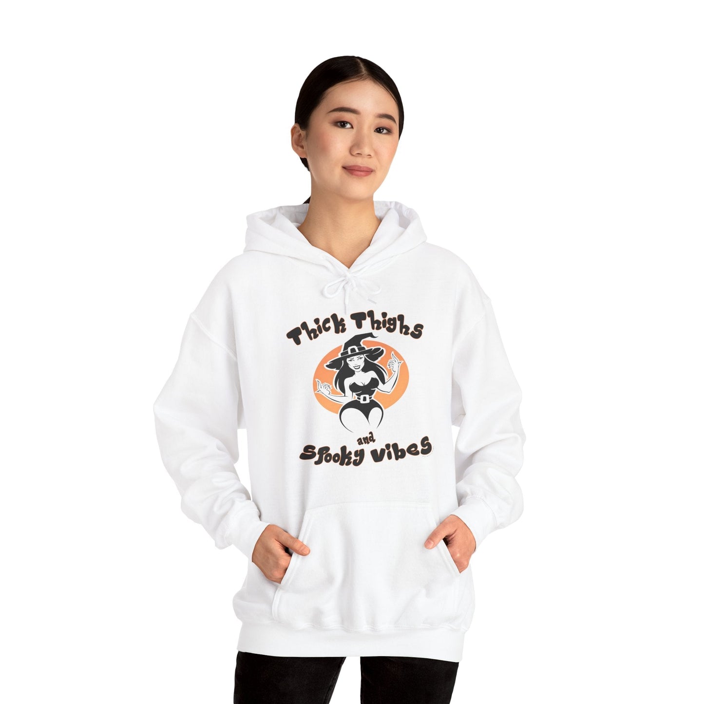 Thick Thighs and Spooky Vibes Hooded Sweatshirt The Devil's Pickle