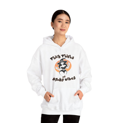 Thick Thighs and Spooky Vibes Hooded Sweatshirt The Devil's Pickle