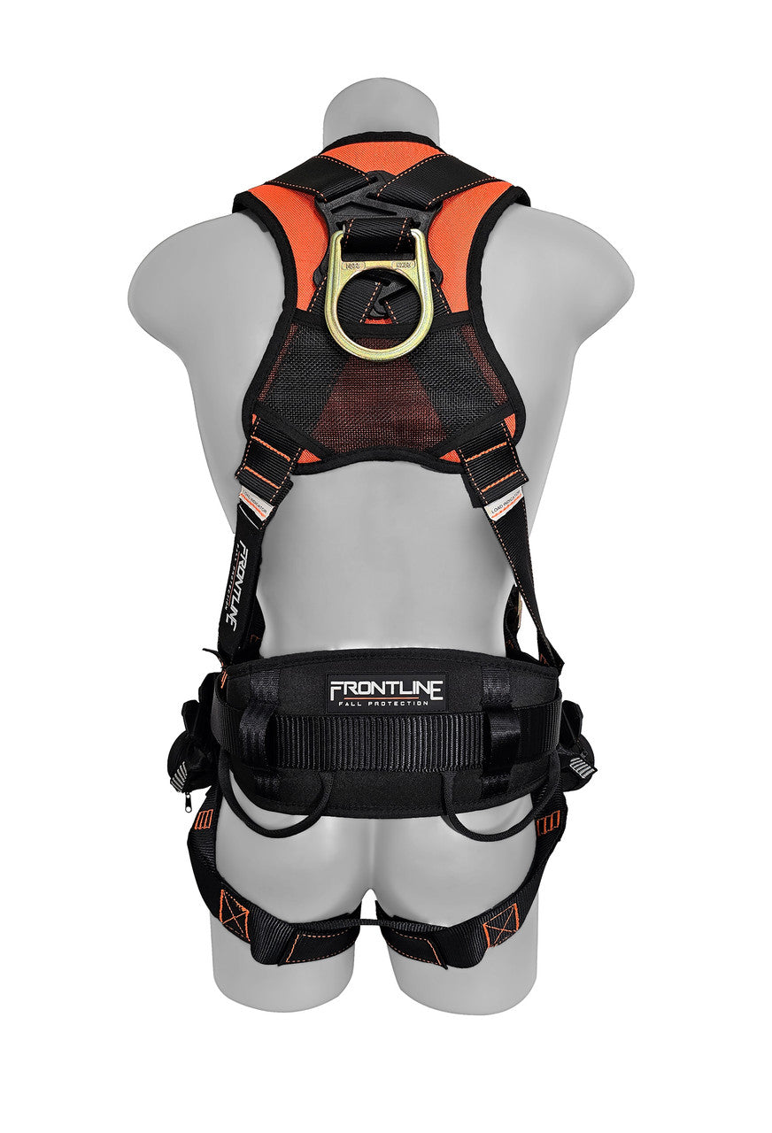Frontline 100CTB Combat Construction Full Body Harness with Tongue Buckle Legs and Trauma Straps M/L VM Hardware