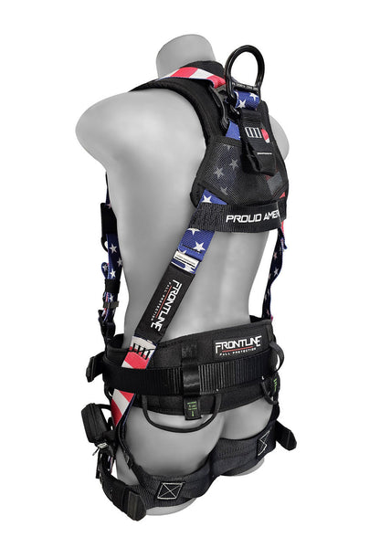 Frontline 110CTB-AM American Style Full Body Harness with Aluminum Hardware and Suspension Trauma Straps M/L VM Hardware