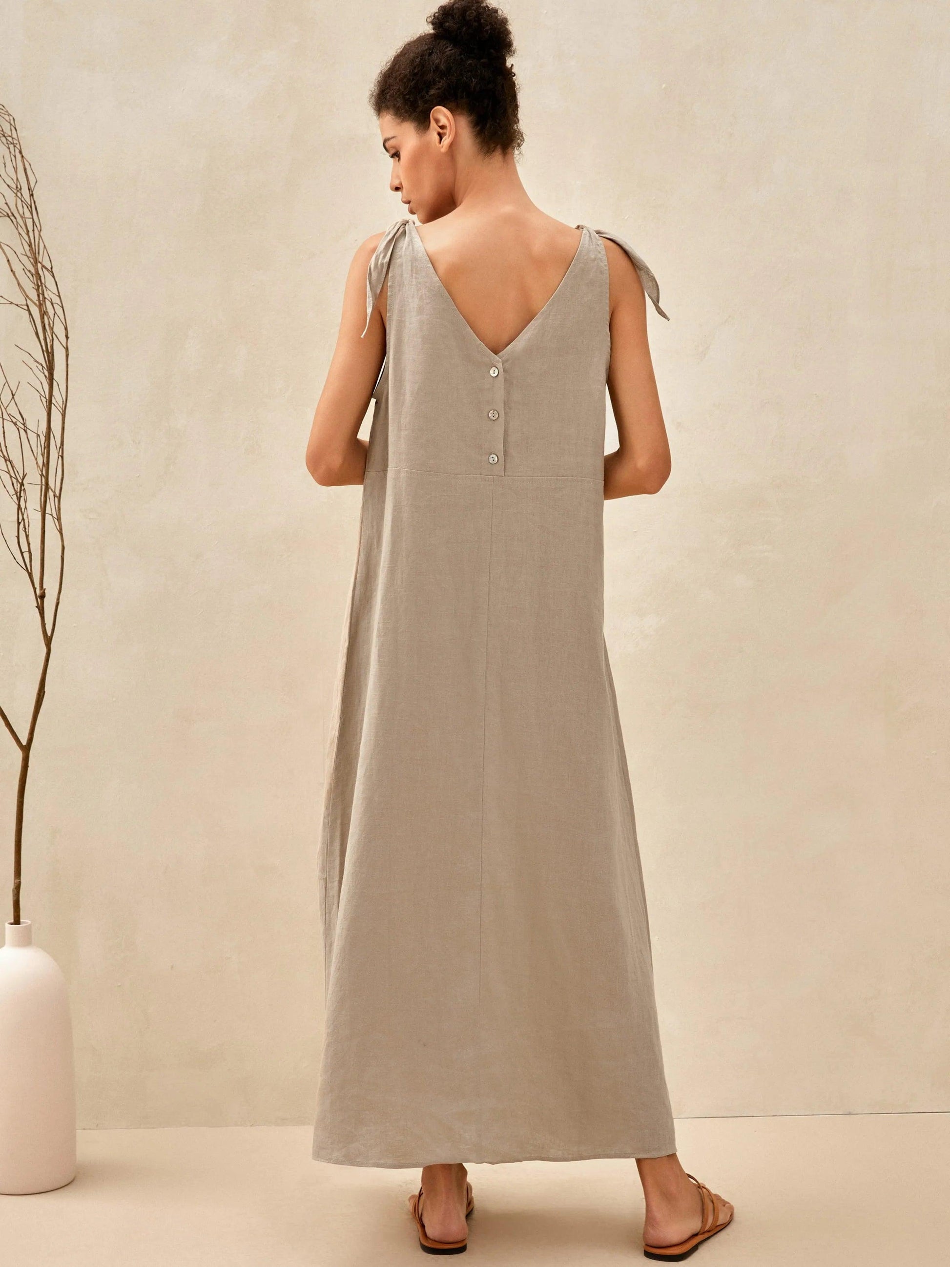100% Linen Camisole Dress QEARL LINTICO