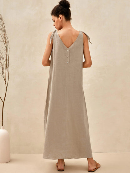 100% Linen Camisole Dress QEARL LINTICO