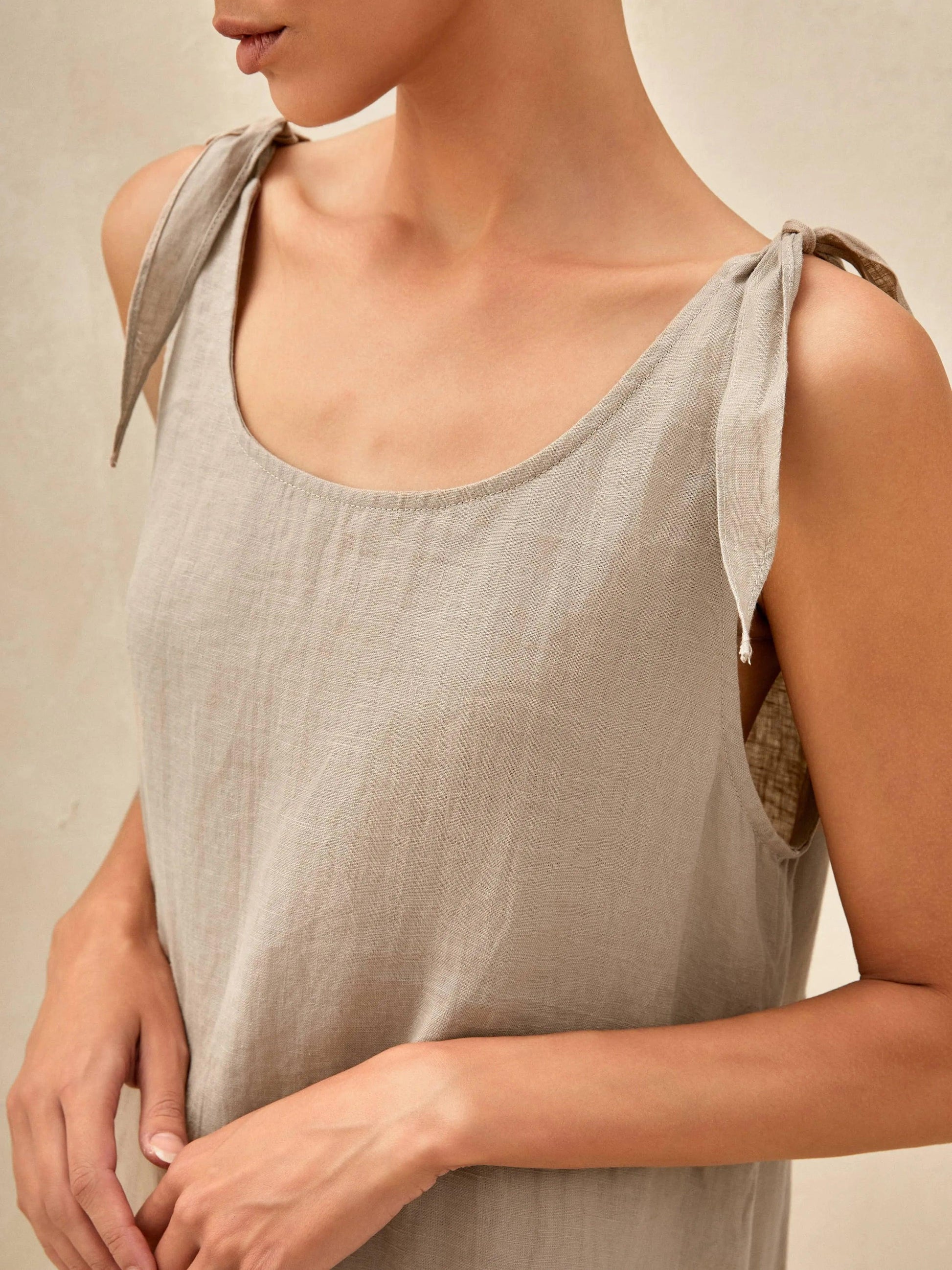 100% Linen Camisole Dress QEARL LINTICO