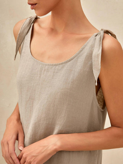 100% Linen Camisole Dress QEARL LINTICO