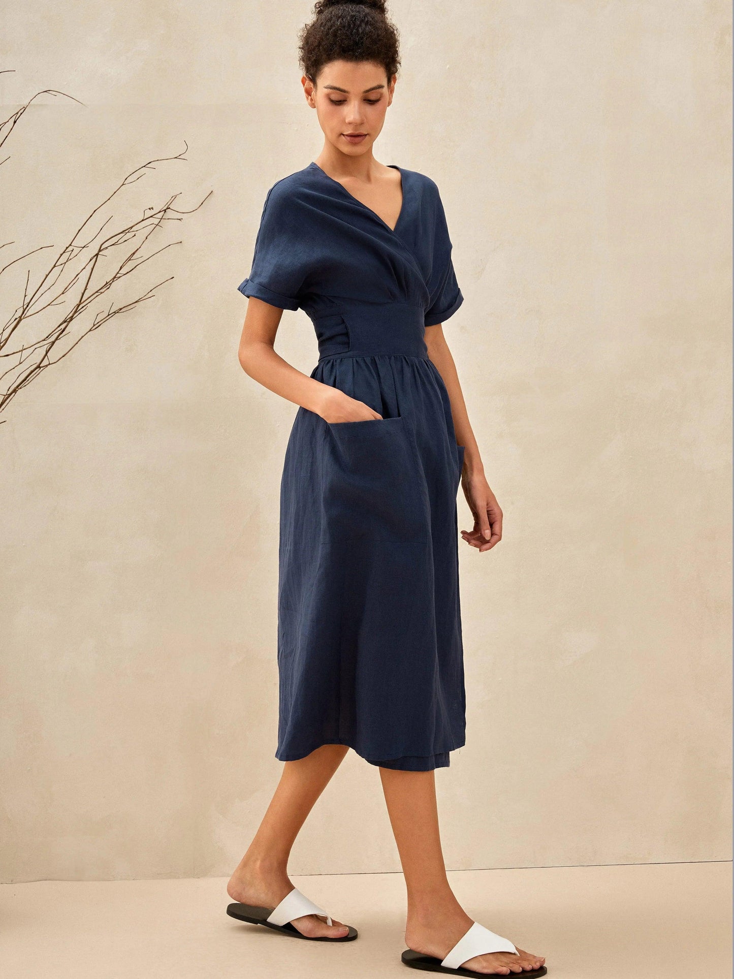 100% Linen Kimono Dress CELESTE