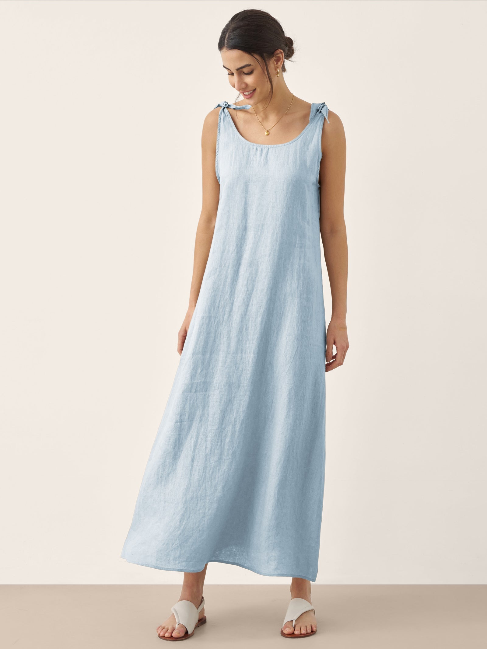 100% Linen Camisole Dress QEARL LINTICO