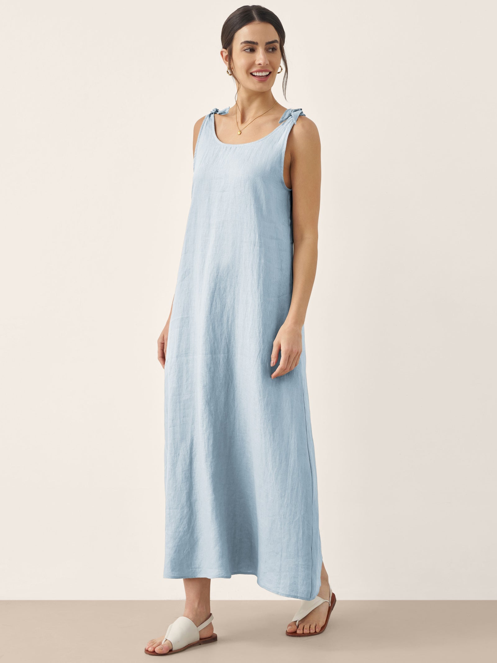 100% Linen Camisole Dress QEARL LINTICO