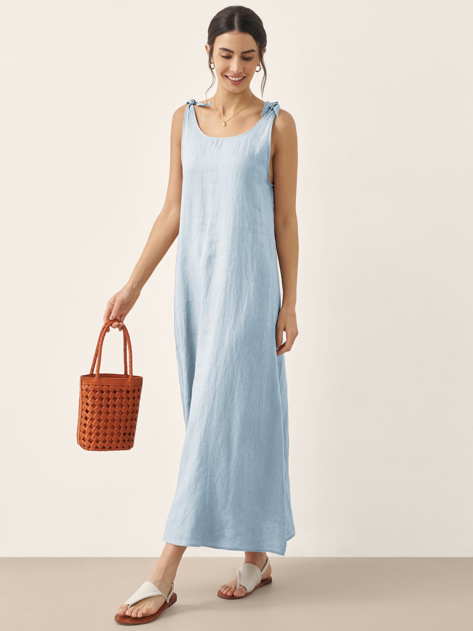 100% Linen Camisole Dress QEARL LINTICO